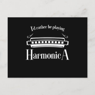 Harmonica Music Instrument Acoustic Blues Gift Postkarte