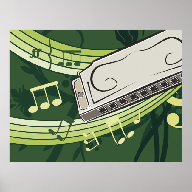 Harmonica Music Poster (Vorne)
