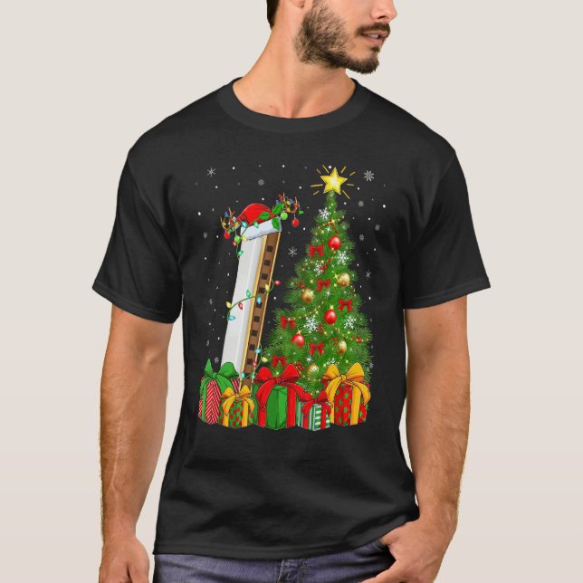 Harmonica Music  Xmas Holiday Santa Harmonica Chri T-Shirt (Vorderseite)