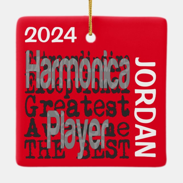 Harmonica Player Extraordinaire CUSTOM Keramikornament (Rückseite)