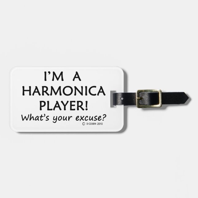 Harmonica Player Gepäckanhänger (Vorderseite horizontal)