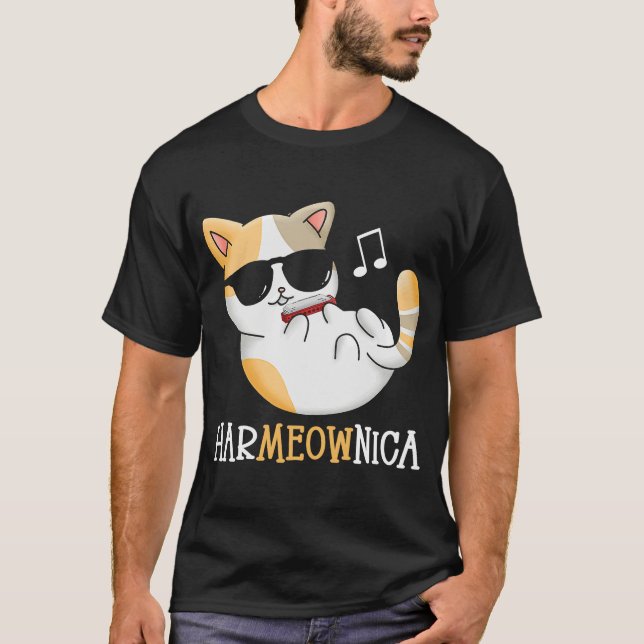 Harmonica Player HarMEOWnica Mundorgel Harmonici T-Shirt (Vorderseite)