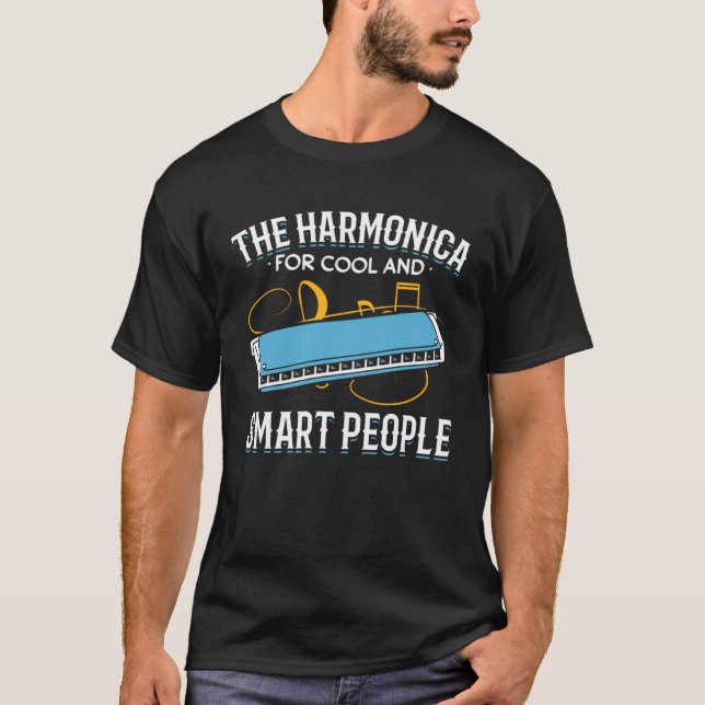 Harmonica Player Harmonica für Cooles und intellig T-Shirt (Vorderseite)