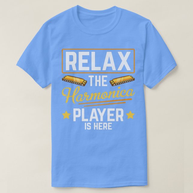 Harmonica Player Musikinstrument Mundorgelverletzu T-Shirt (Design vorne)