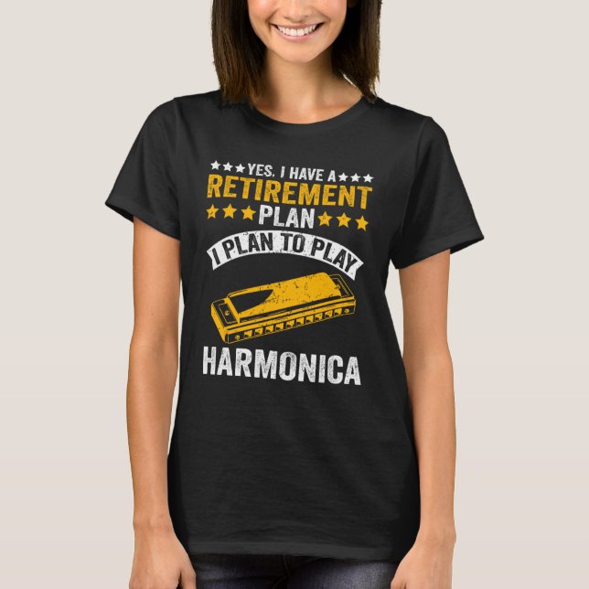 Harmonica Player Pensionsplan Harmonicus Mouth T-Shirt (Vorderseite)