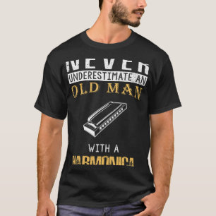 Harmonica-Spaß: Altes Musiker-T-Shirt für Melodic T-Shirt