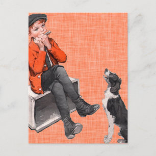 Harmonica spielen postkarte