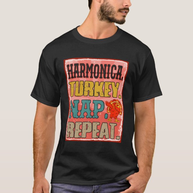 Harmonica Türkei Nickerchen Wiederholung Erntedank T-Shirt (Vorderseite)