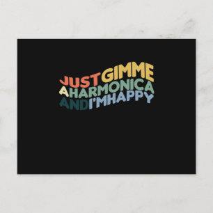 Harmonica und im Happy Blues Music Acoustic Gift Postkarte