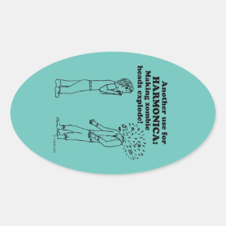 Harmonica Zombie Explode Oval Sticker