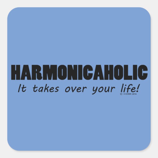 Harmonicaholic Life Square Sticker (Vorderseite)