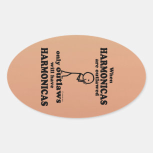 Harmonicas Oval-Aufkleber Ovaler Aufkleber