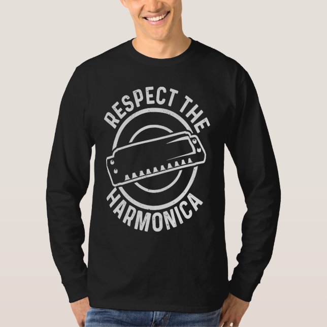 Harmonicist Respect The Harmonica T-Shirt (Vorderseite)