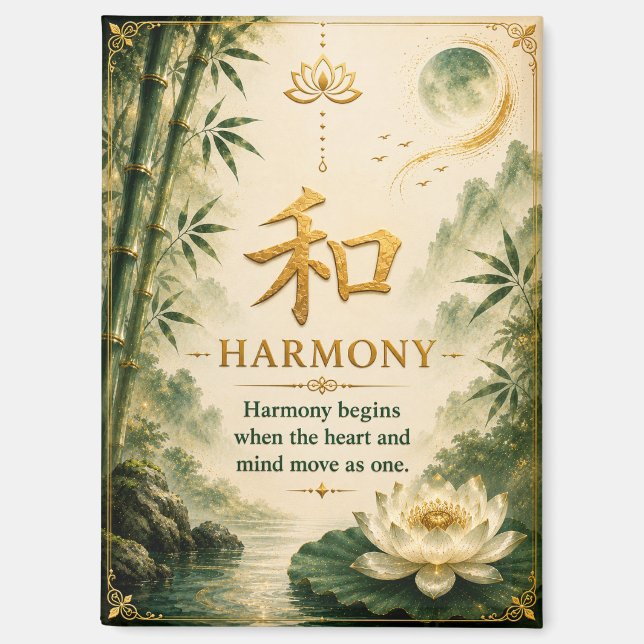 Harmonie (和) chinesischer Zeichenmagnet Magnet (Vorderseite)