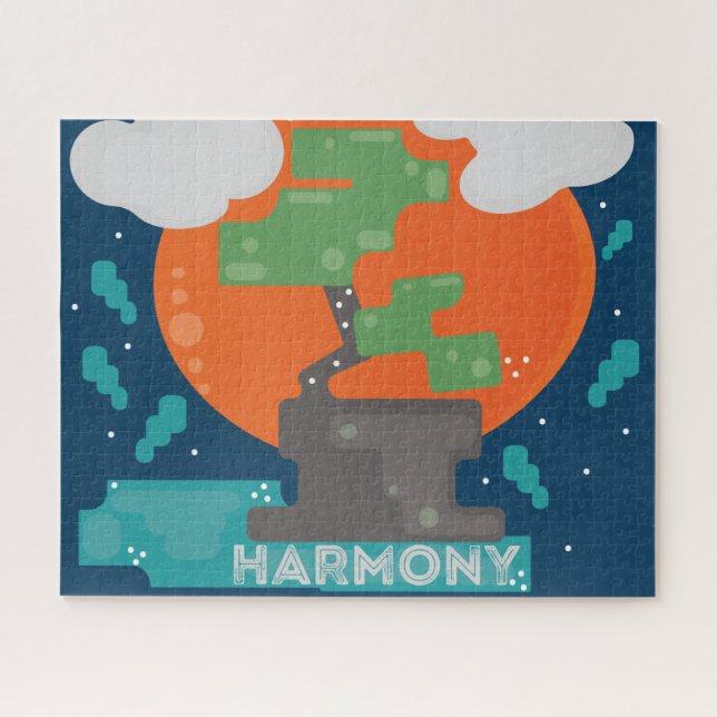 Harmonie-Bonsai-Baum Pixel-Spieler Puzzle (Horizontal)