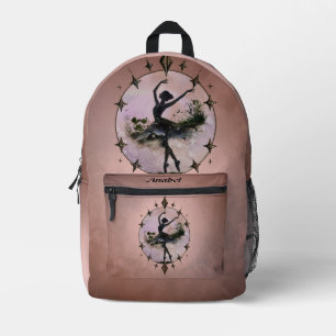 Harmonie der Bewegung Die Ballerina im Sternenlich Bedruckter Rucksack
