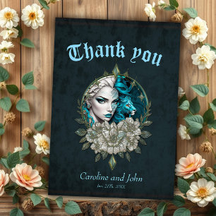 Harmonie der Elemente, die Frau mit dem Löwen. Dankeskarte