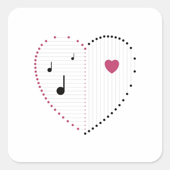 Harmonie der Liebe Quadratischer Aufkleber (Vorderseite)