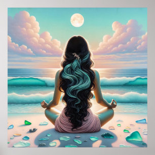 Harmonie der Meditation am Strand Poster