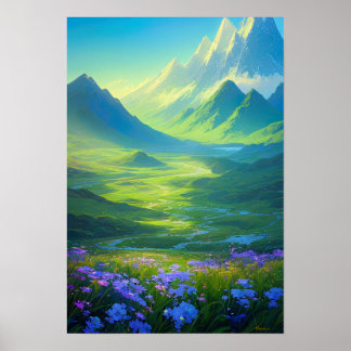 Harmonie der Natur, majestätisches grünes Tal Poster