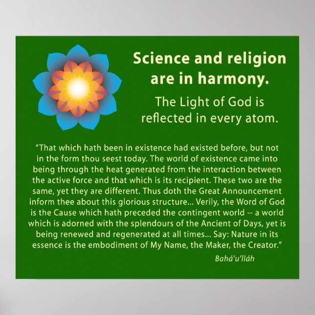 Harmonie der Wissenschaft Religion Poster (Vorne)