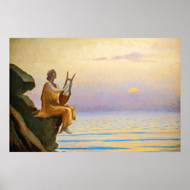 Harmonie des Abends des Meeres von Alphonse Osbert Poster (Vorne)