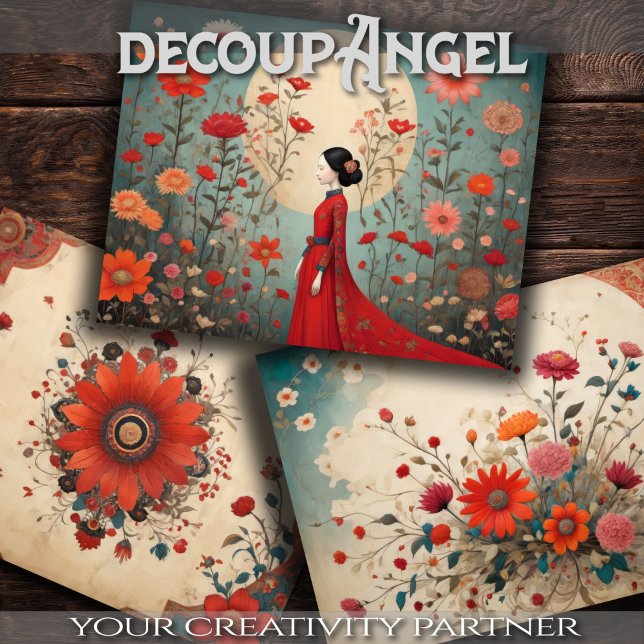 Harmonie des Ostens - Set von 3 - Dekoupage - Geschenkpapier Set (Von Creator hochgeladen)