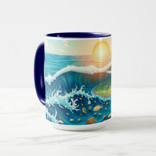 Harmonie des Ozeanlebens mit erneuerbarer Energie Tasse