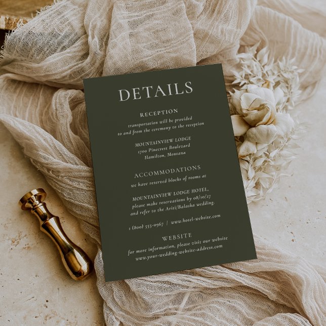 HARMONIE | Details zur Olive Green Wedding Card Einladung (Von Creator hochgeladen)