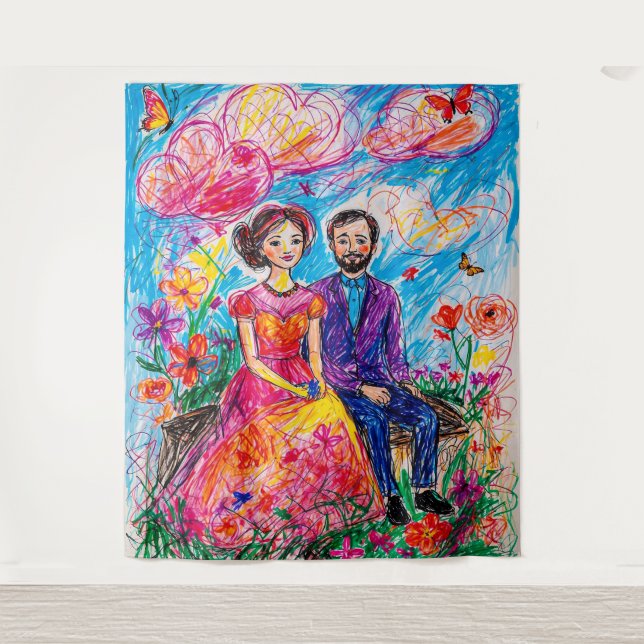 Harmonie in Bloom Wandteppich (Vorderseite)