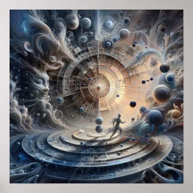 Harmonie in Chaos - Abstrakte Kunst - Surreal Digi Poster (Vorne)