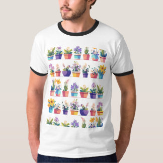 Harmonie in farbenfrohen Töpfen blühen T-Shirt