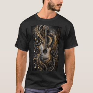 Harmonie in Fragmenten 3D-Mikro-Mosaik-Gitarre T-Shirt