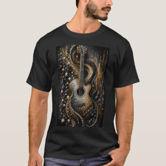 Harmonie in Fragmenten | 3D-Mikro-Mosaik-Gitarre T-Shirt
