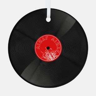 Harmonie in Glas: Retro-Vinyl-Schallplatten-Orname Ornament Aus Glas