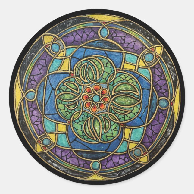 Harmonie in Glaslicht Runder Aufkleber (Vorderseite)