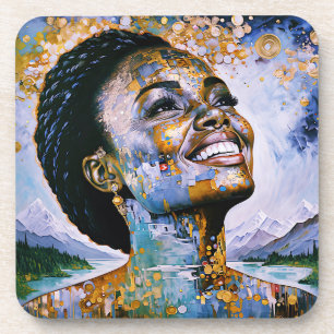 "Harmonie in Gold und Himmel" Getränkeuntersetzer