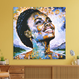 "Harmonie in Gold und Himmel" Leinwanddruck
