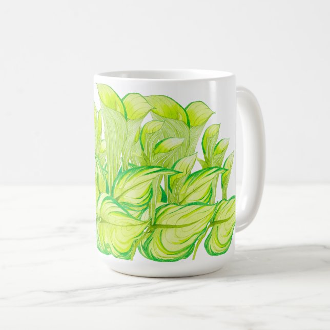 Harmonie in Grün auf einer klassischen Tasse (VorderseiteRechts)