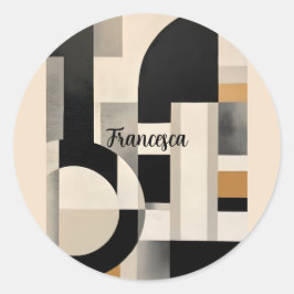 Harmonie in Schattierungen: Abstrakte Zusammensetz Runder Aufkleber