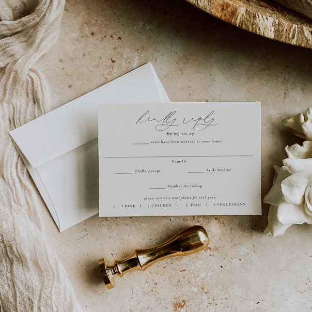 HARMONIE | Olive Green Meal Choice Hochzeit RSVP Karte (Von Creator hochgeladen)