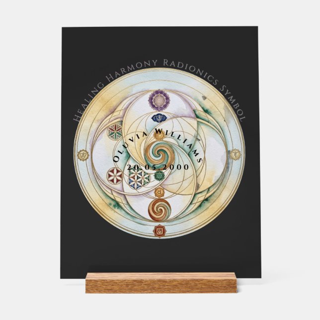Harmonie-Radionik-Ritualkerze Acrylschild (Vorderseite)