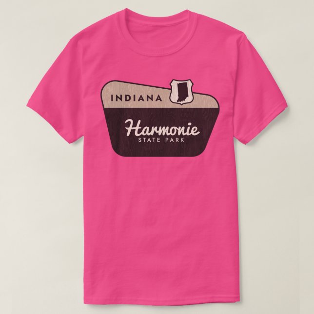 Harmonie Staat Park Indiana Begrüßungszeichen T-Shirt (Design vorne)