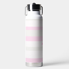 Harmonie-Streifen Horizontale Linien Grau Pink Wei Trinkflasche