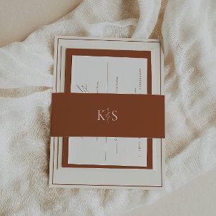 HARMONIE Terracotta Monogram Minimalistisch Einladungsbanderole