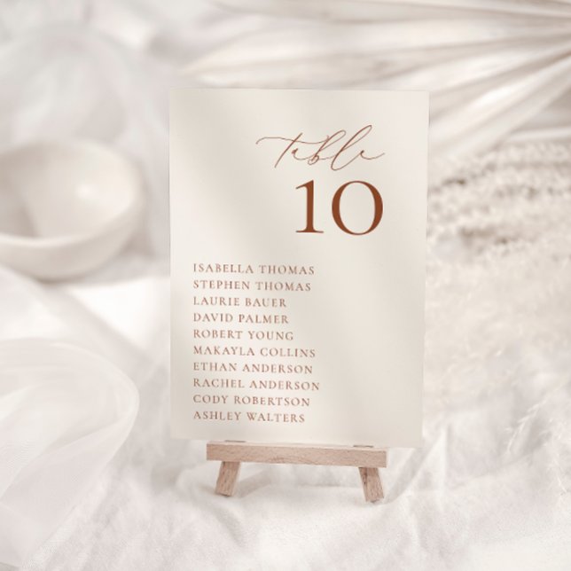 HARMONIE Terracotta Tischnummer Card (Von Creator hochgeladen)