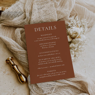 HARMONIE   Terracotta Wedding Details Karte