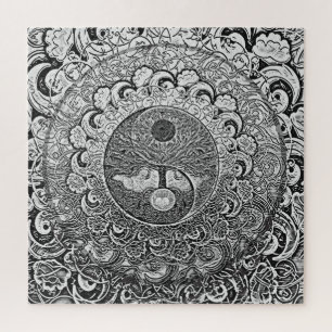 Harmonie und Gleichgewicht Silver Yin Yang Puzzle
