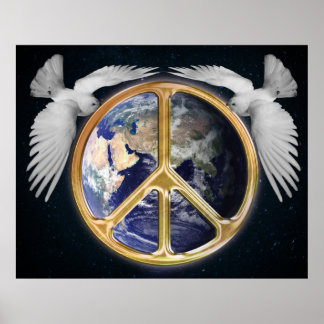 Harmonie World Peace Globe World Earth Dove Poster