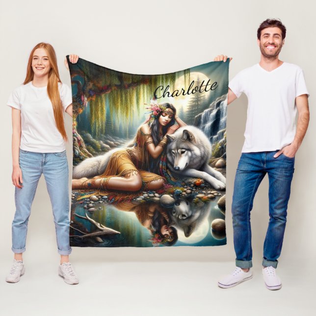 Harmonie zwischen einer indischen Indianerin und e Fleecedecke (Beispiel)